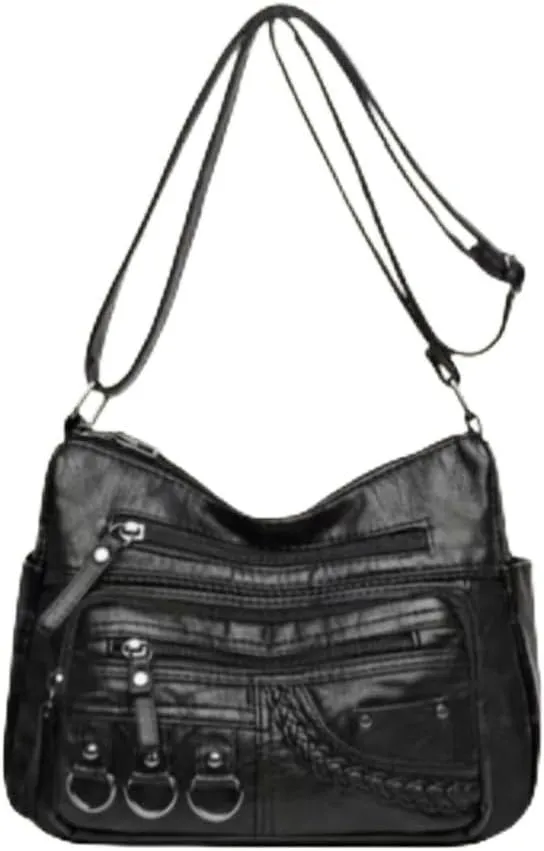 Luxury Womens PU Handbag Classic Ladies Shoulder Cross Body Bag Black Brown Red