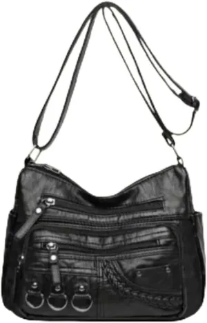 Luxury Womens PU Handbag Classic Ladies Shoulder Cross Body Bag Black Brown Red