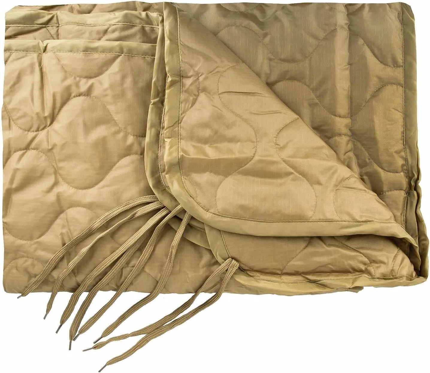 M MCGUIRE GEAR Military Woobie Poncho Liner, Nylon Ripstop Shell, Polyester Insulation, Sleeping Bag, Blanket, Made in USA (Tan 499)