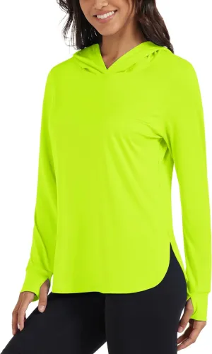 MAGCOMSEN Women's UPF 80  Quick Dry Sun Protection Hoodie Lightweight SPF Long Sleeve Rashguard with Thumb Hole