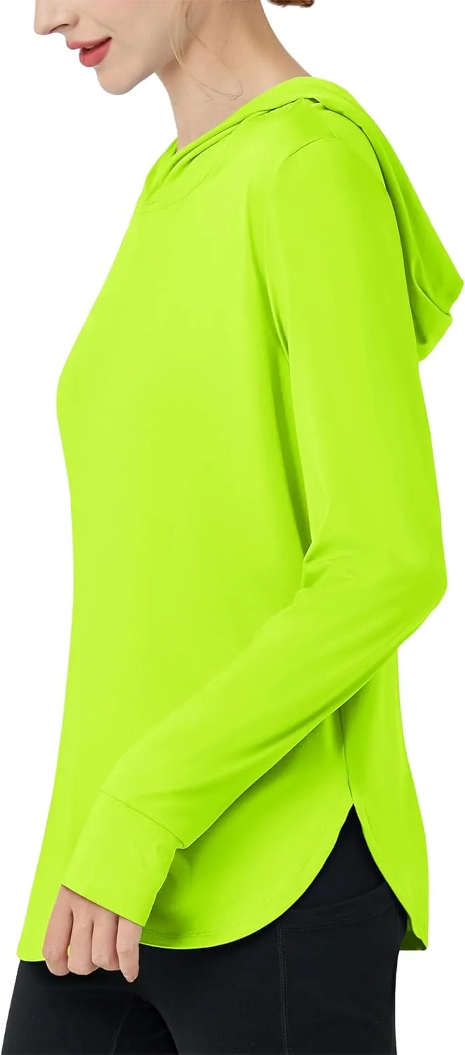 MAGCOMSEN Women's UPF 80  Quick Dry Sun Protection Hoodie Lightweight SPF Long Sleeve Rashguard with Thumb Hole
