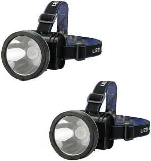 Magik US 1-2 Pc LED Rechargeable Headlamp Super Bright Waterproof Outdoor Camp Hunting (2 Pack)