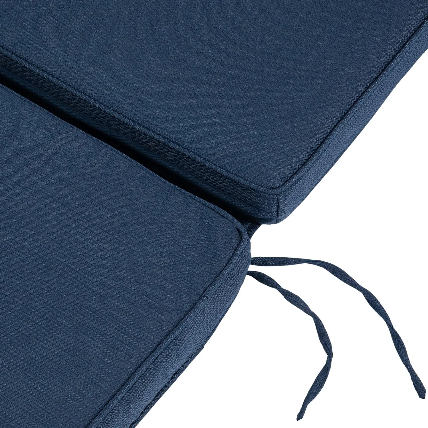 Magpie Fabrics Outdoor/Indoor High Back Square Corner Chair Cushion with Handle & Ties, Waterproof for Home Garden Balcony Patio Beach Swimming Pool, 45"x20"x3", Navy