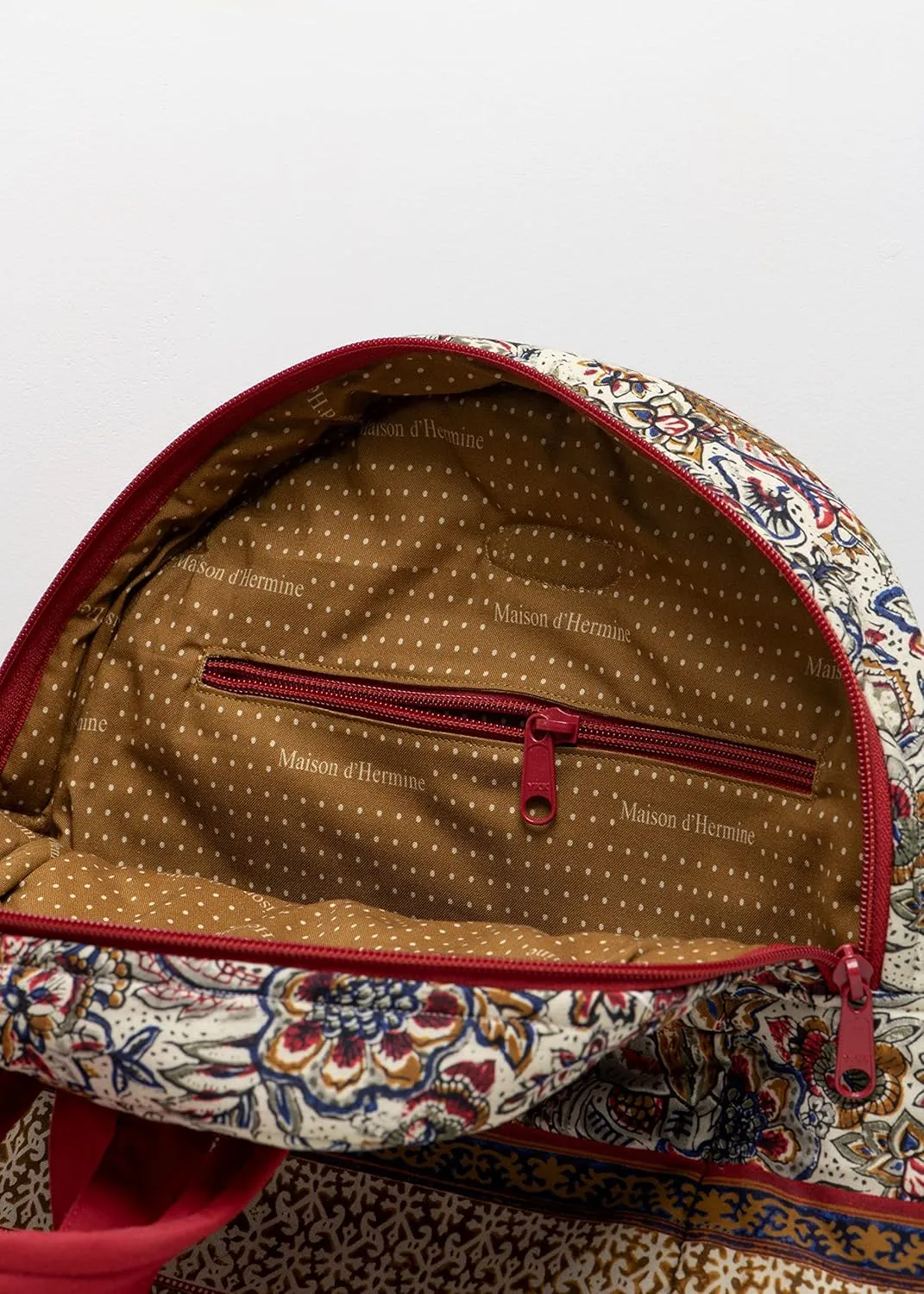 Maison d' Hermine Backpack Cotton Shoulder Backpack with Small Pouch Lightweight Bag for Travel Work Beach Perfect for Women & Men (Jaipur)