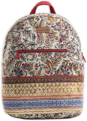Maison d' Hermine Backpack Cotton Shoulder Backpack with Small Pouch Lightweight Bag for Travel Work Beach Perfect for Women & Men (Jaipur)