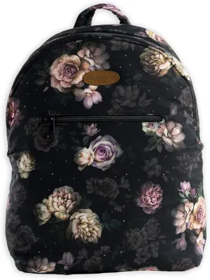 Maison d' Hermine Backpack Cotton Shoulder Backpack with Small Pouch Lightweight Bag for Travel Work Beach Perfect for Women & Men (Moody Florals)