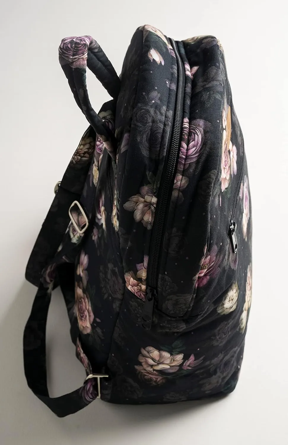 Maison d' Hermine Backpack Cotton Shoulder Backpack with Small Pouch Lightweight Bag for Travel Work Beach Perfect for Women & Men (Moody Florals)
