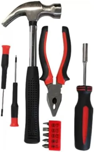 Manual Tools Set Steel Material Hand-Tools Hardware Multi Tool Kit Hammer,Screwdriver With 5 Different  &- Combination,Plier.Durable Steel Hardware Kit