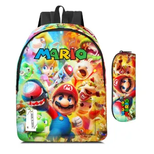 Mario Cartoon Backpack Set with Lunch Bag & Pencil Case