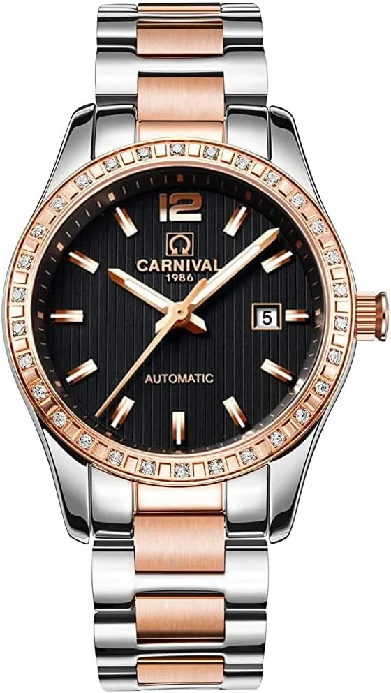 MASTOPWomen Watches Top Brand Luxury Stainless Steel Mechanical Wristwatches Waterproof Retro Luminous Sapphire Watch Classic Business Dress Wrist Watch