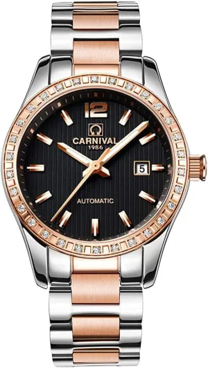 MASTOPWomen Watches Top Brand Luxury Stainless Steel Mechanical Wristwatches Waterproof Retro Luminous Sapphire Watch Classic Business Dress Wrist Watch
