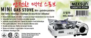Maxsun Portable Mini Gas Stove MS8000, 7,172 BTU, Camp Stove, Compact Design with Carrying Case