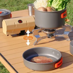 McbeAn Camping Cassette Stove, Portable Folding Outdoor Picnic Butane Stove with Carrying Bag, Ajustable Fire, Electronic Ignition, for Outdoor Cooking Camping Picnic Backpacking Hiking