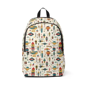 MCM Styled Laptop Backpack - Unisex Fabric Bag, School Bookbag, Travel Rucksack, Fashion Knapsack, Designer Daypack