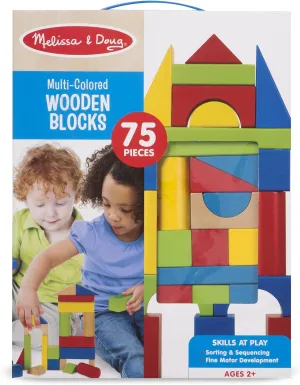 Melissa & Doug Multi Colored Wooden Blocks (75 pc.)