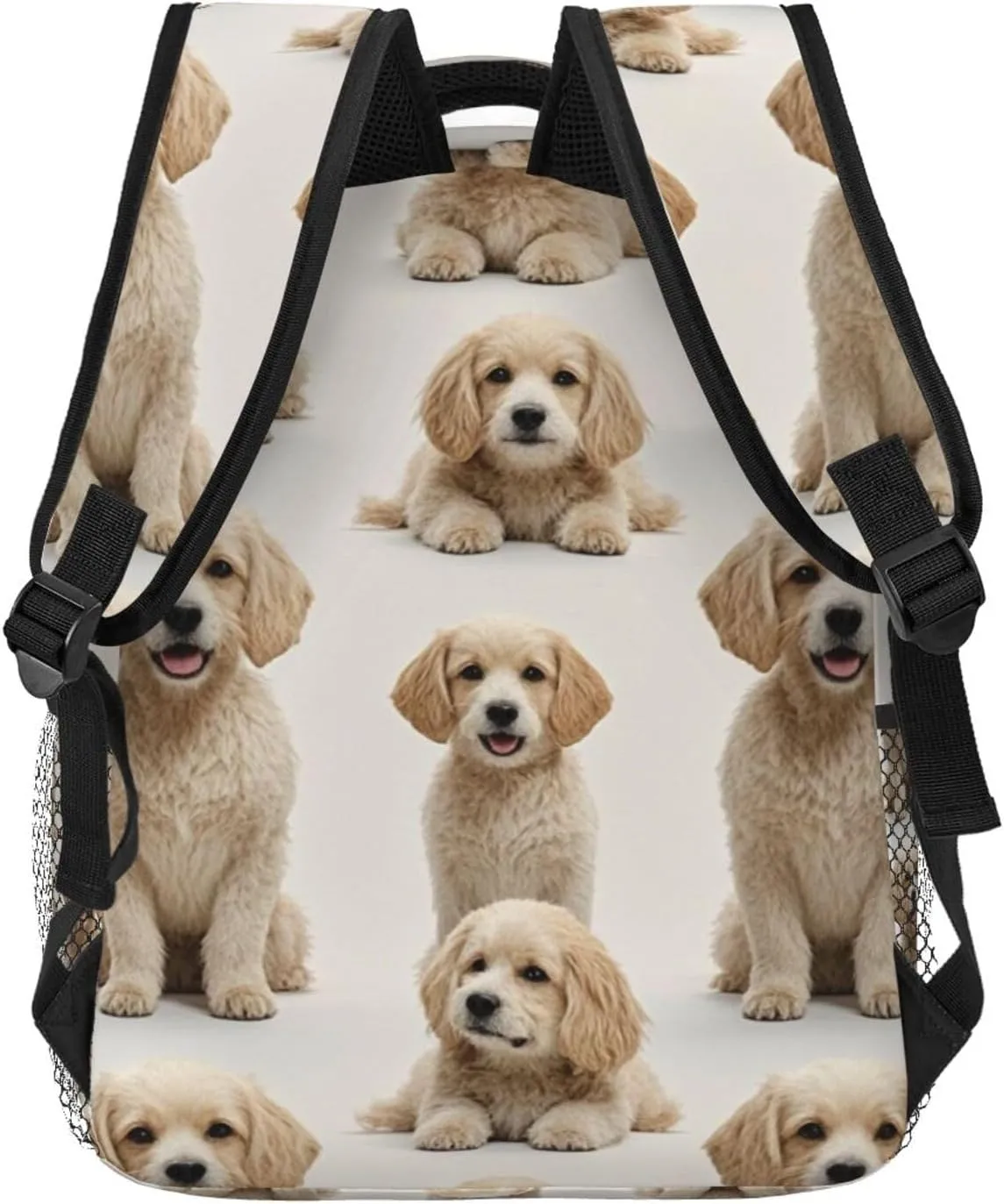Men & Women Polyester Funny Pet Dogs Art Backpack Large Capacity Bookbag With Smooth Zippers for Climbing Picnic Bicycle