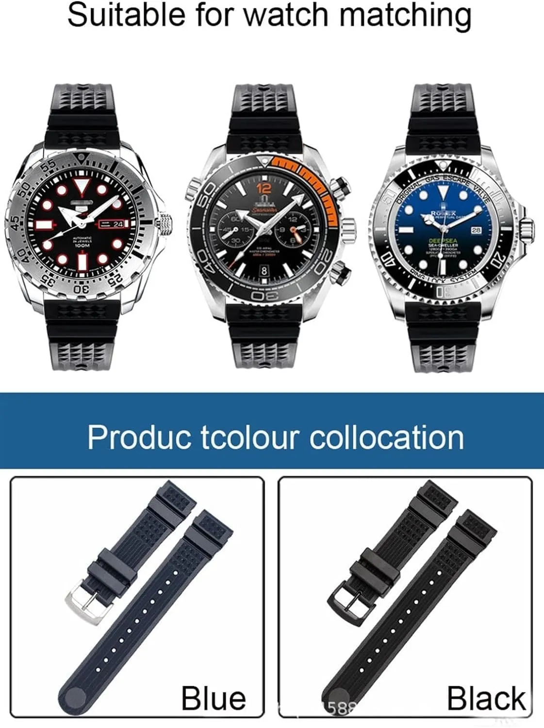 Men Silicone Sport Watch Band For Seiko SRP601J1 Water Ghost Canned Watch Strap Diving Waterproof Bracelet