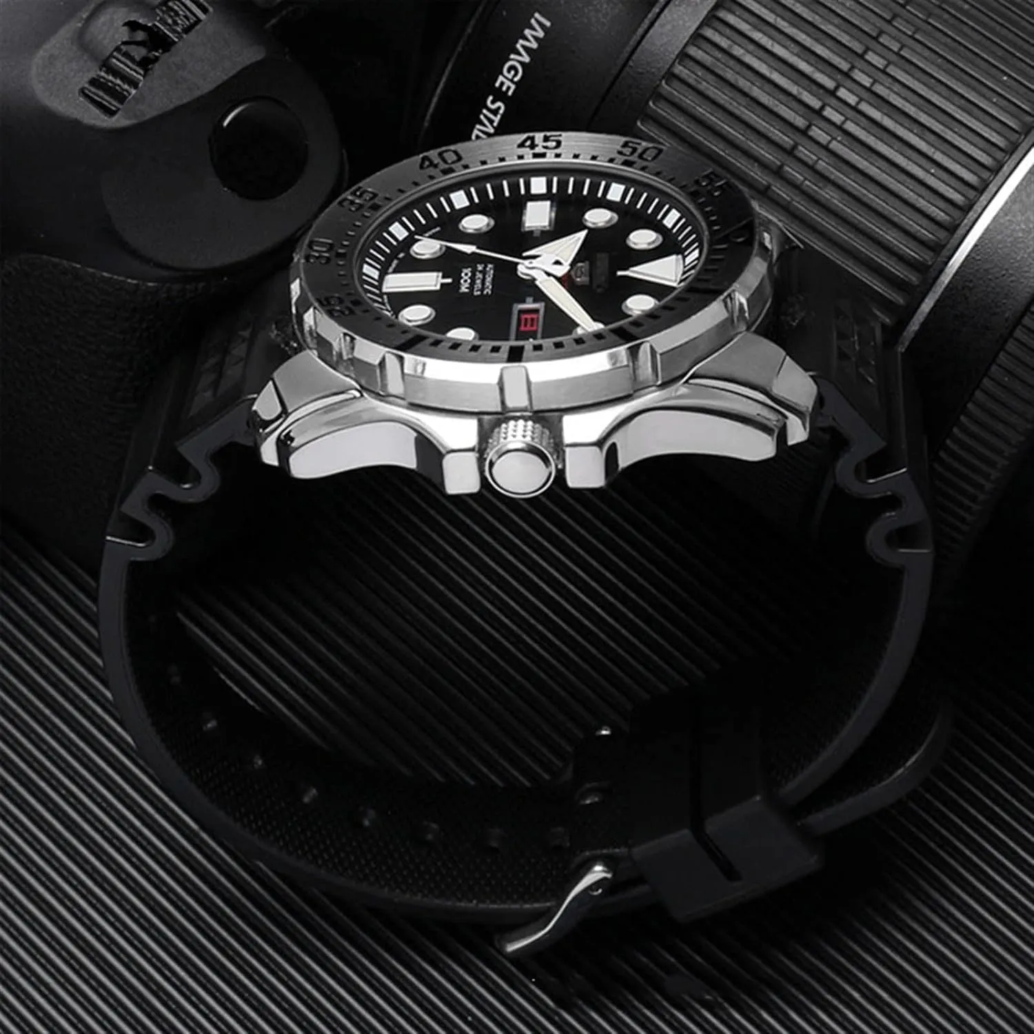 Men Silicone Sport Watch Band For Seiko SRP601J1 Water Ghost Canned Watch Strap Diving Waterproof Bracelet