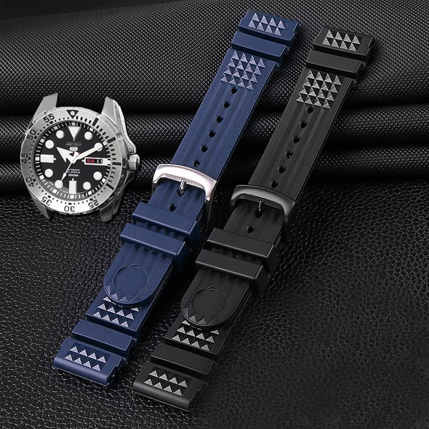 Men Silicone Sport Watch Band For Seiko SRP601J1 Water Ghost Canned Watch Strap Diving Waterproof Bracelet