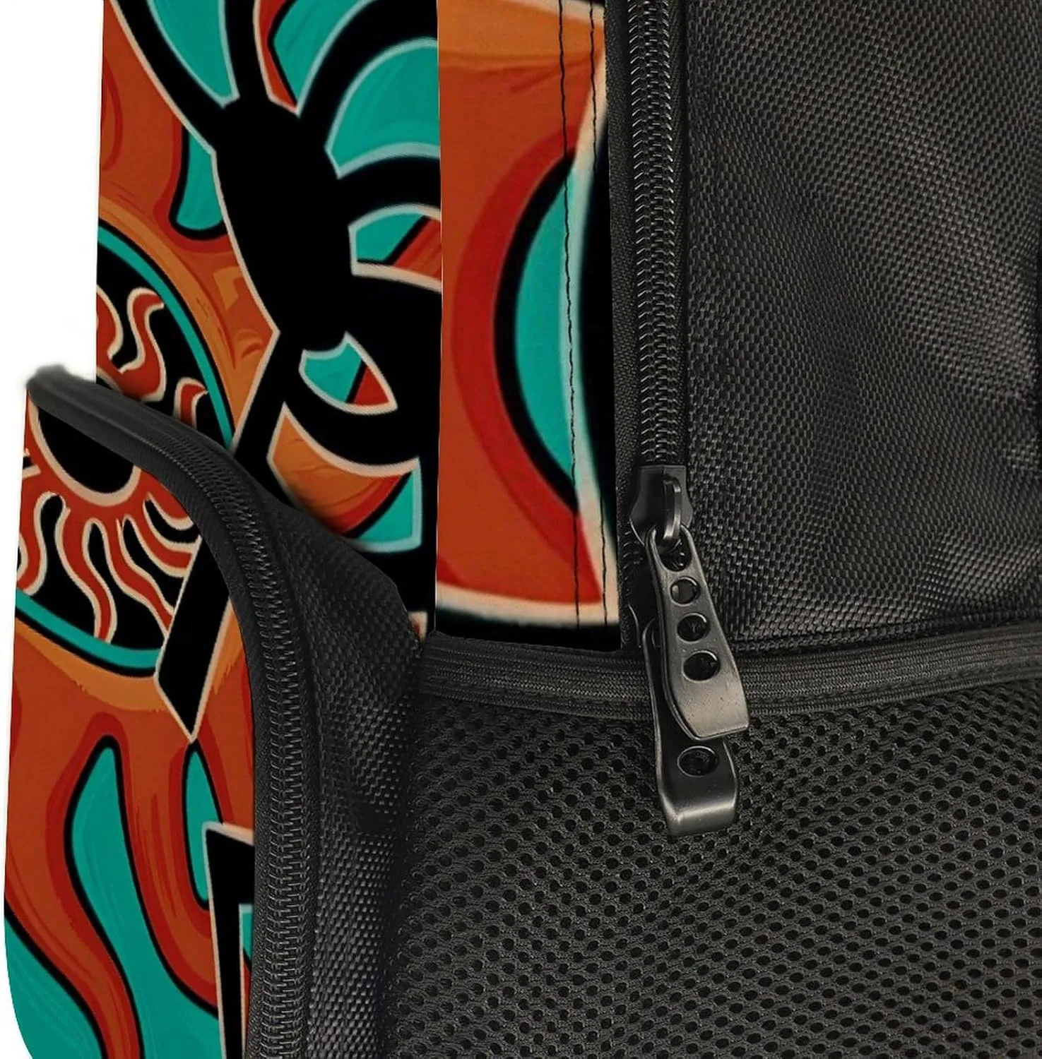 Men Women Polyester Native American Indian Flute Art Daypack Backpack Large Capacity Carry On Bag With Smooth Zippers for Hiking Picnic Walking Cycling