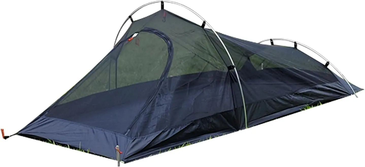 Mesh Backpacking Tent 1 Person Ultralight Alunum Pole Camping Tent Outdoor Mosquito Net