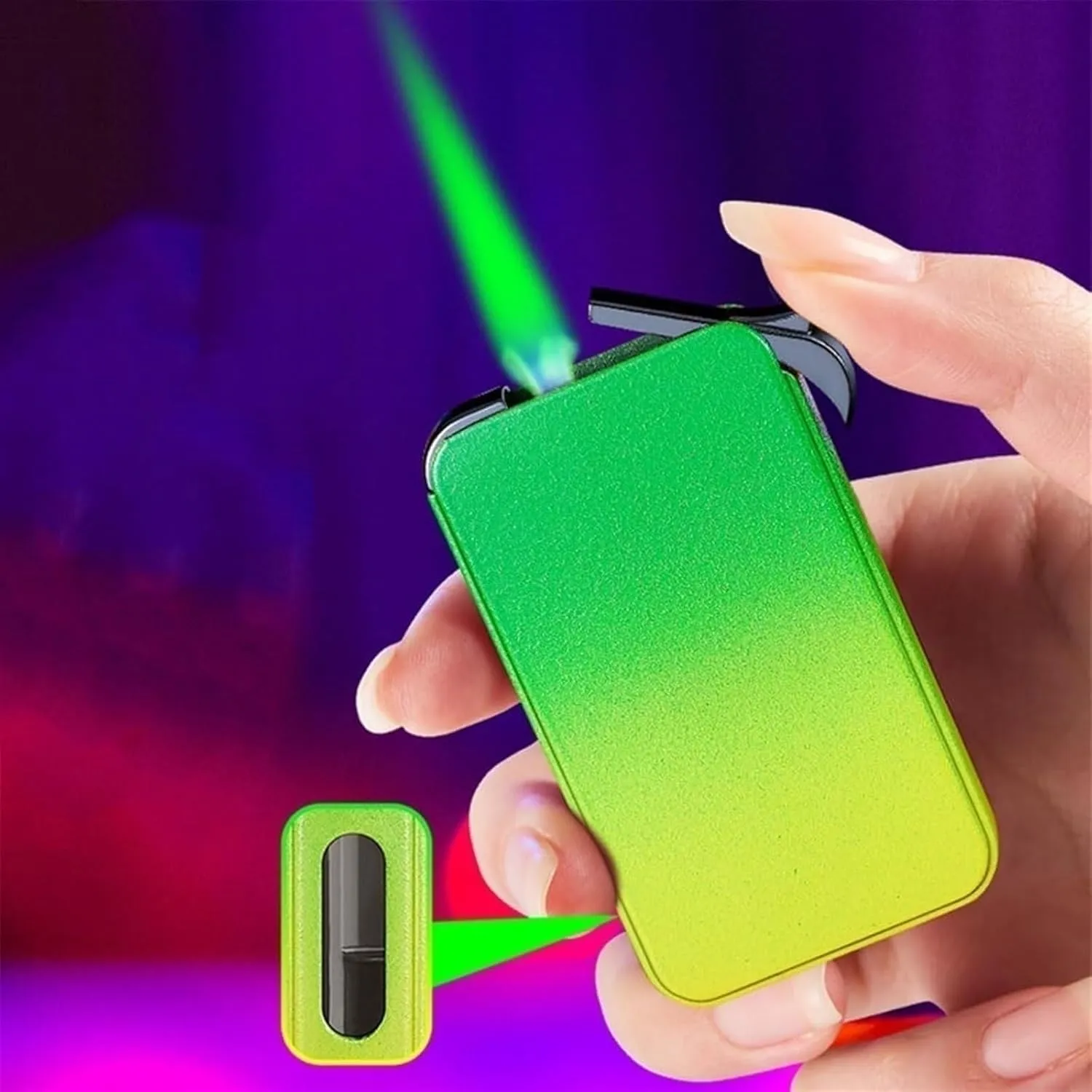 Metal Lighter with Visible Butane Window, Windproof and Adjustable Flame, Butane refillable, Lightweight and Easy to Carry, an Essential Tool for Camping, Allowing You to Enjoy a Worry-fr