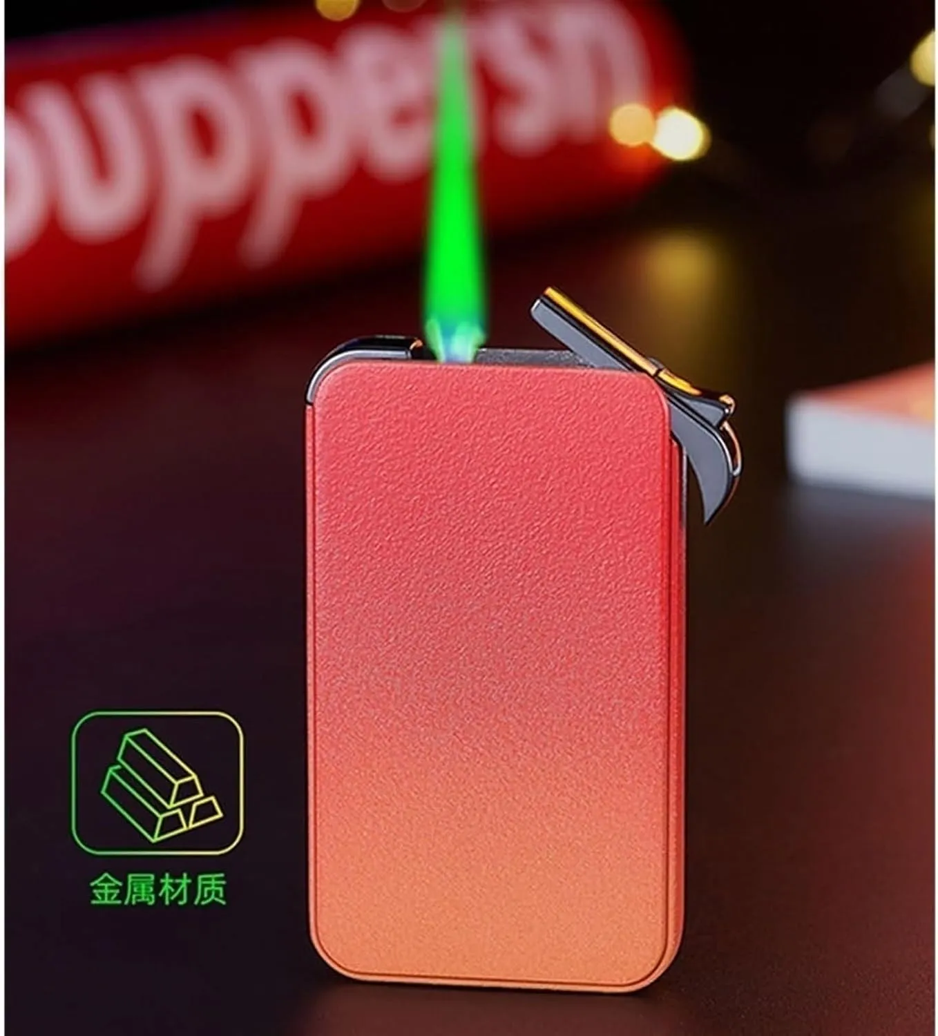 Metal Lighter with Visible Butane Window, Windproof and Adjustable Flame, Butane refillable, Lightweight and Easy to Carry, an Essential Tool for Camping, Allowing You to Enjoy a Worry-fr