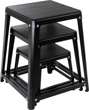 Metal Plyometric Jumping Box, Steel Fitness Exercise Jump Platforms Box for Conditioning Strength and Agility Training, 12 Inch Anti-Slip Workout Step Up Box for Home Gym