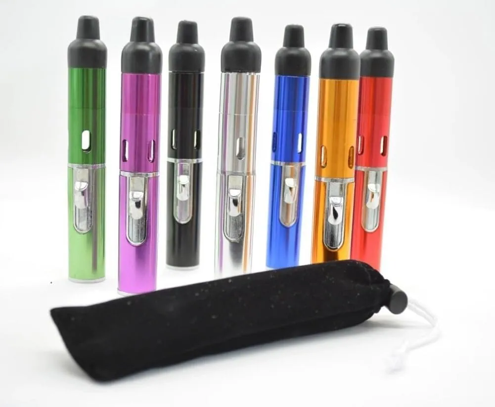 Metal Tobacco Pipe Aroma Lighter with Volcanic Rock,Multi-Purpose Portable Handheld All-in-One Tube Built-in Detachable Refillable Butane Pipe Lighter for Camping Outdoor BBQ Hiking(Green)