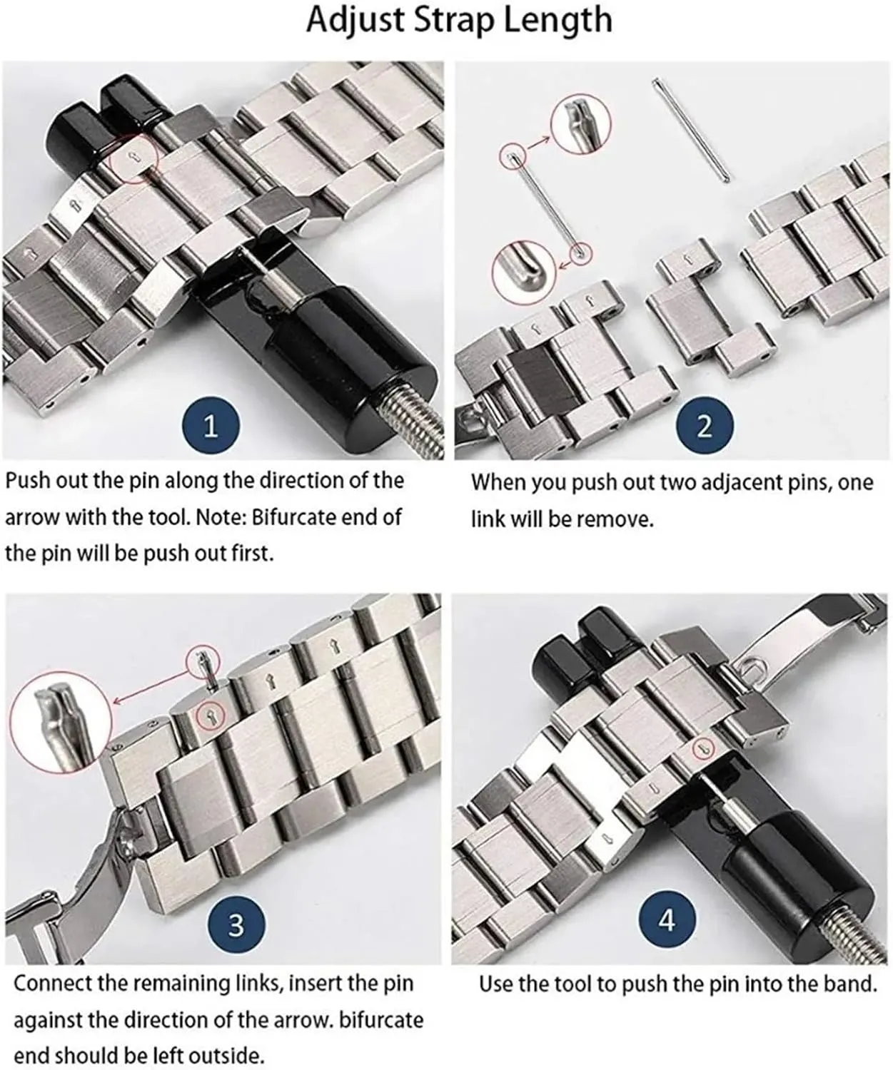 Metal Watch Band 24mm Universal Replacement Wristband Quick Release Stainless Steel Watch Band for Smart Watch Watch Accessories
