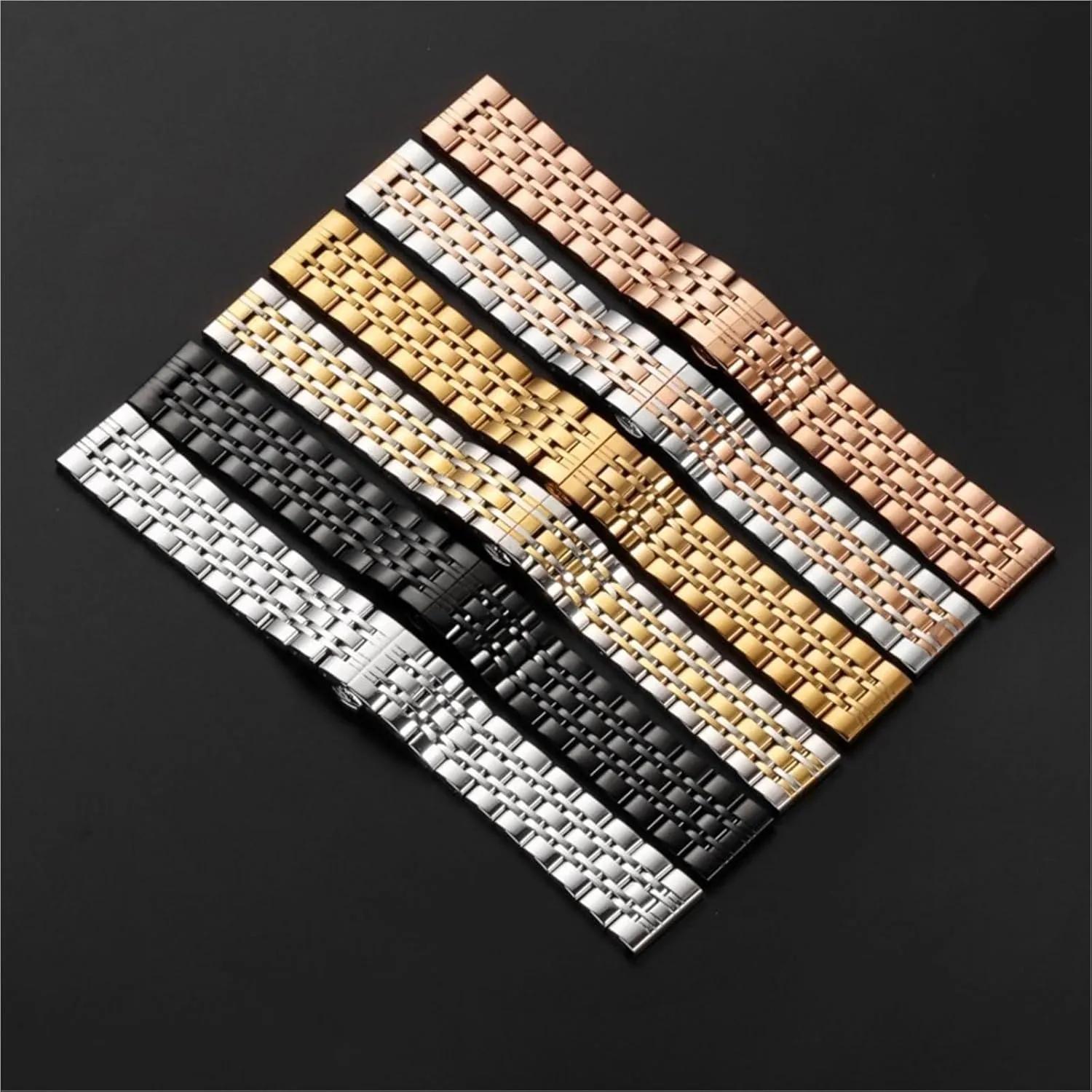 Metal Watch Strap Men Women 18mm 20mm 22mm Watch Sports Stainless Steel Belt Steel Watch Strap Quick Release Watch Strap Watch Bracelet Wristband(Gold,12mm)