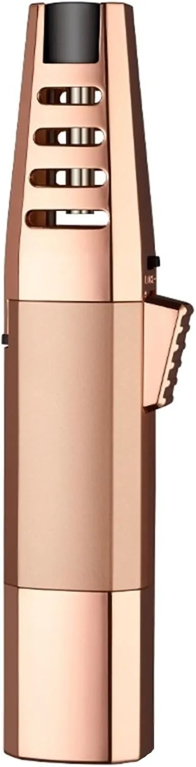 Metal Windproof Jet Flame Lighter, Refillable Butane Gas Lighter, Adjustable Flame (Gold)