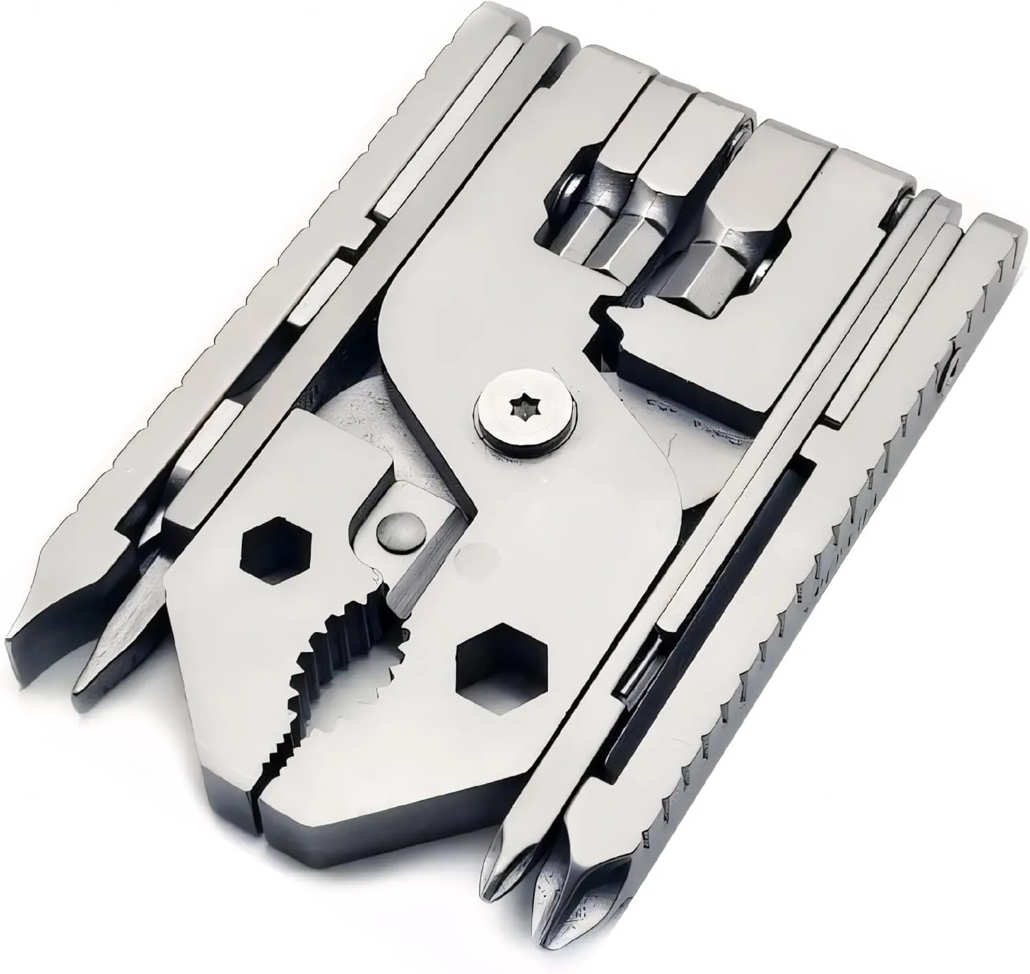 Micro Pocket Multitool Kit, Stainless Steel Foldable Compact Pliers Multifunctional Folding Pliers for Home Outdoor Camping Travel (25 in 1)