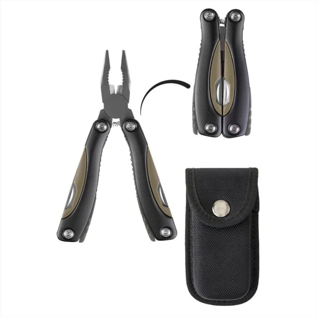 MIL-TEC Multi Tool One Hand Folding Slip Joint Mechanism ABS Aluminium Handle
