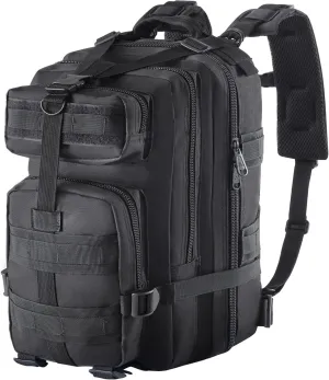 Military Rucksack – Advanced Tactical Backpack with MOLLE Modular Design – 25L Backpack for Hiking and Camping – Lightweight Black Backpack for Men – 900D Oxford Material