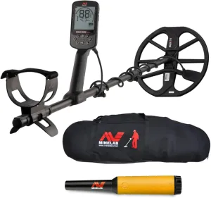 Minelab Equinox 900 Waterproof Metal Detector Bundle with Carry Bag and Pro-Find 15 Pinpointer (Gold) (3 Items)