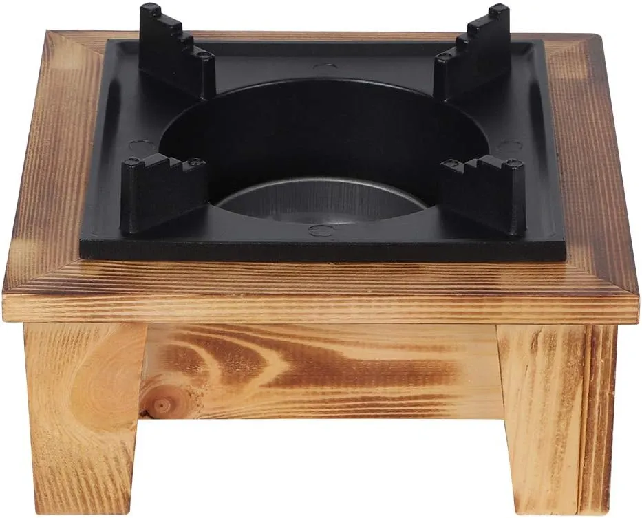 Mini Alcohol Stove, Portable Wooden Barbecue Alcohol Oven Stove Furnace Kitchenware Cooking Utensil for Outdoor BBQ ooking, Camping Picnic Backpacking