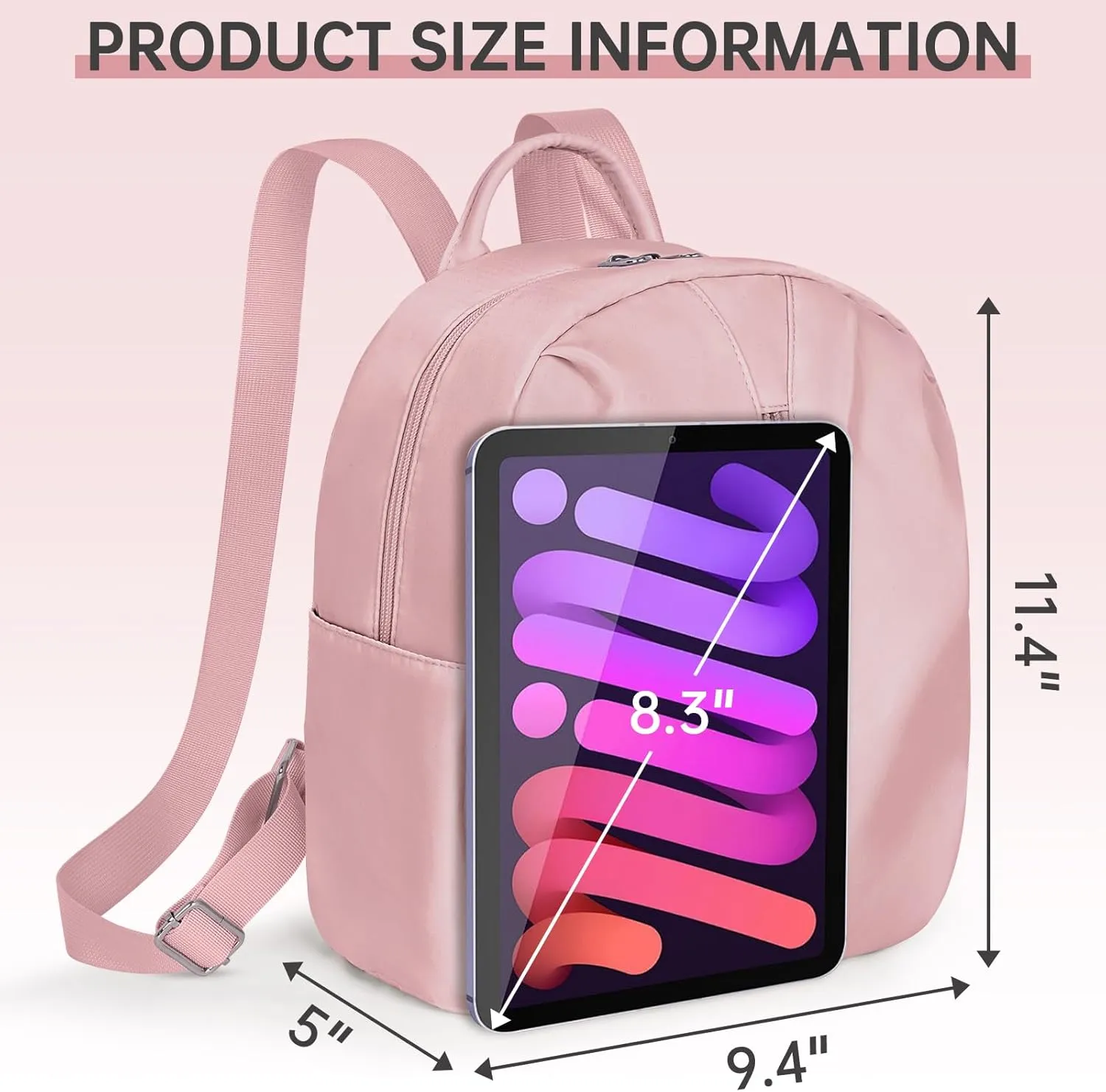 Mini Backpack Purse Small Cute Women Bag Lightweight Daypack for Travel (Pink)