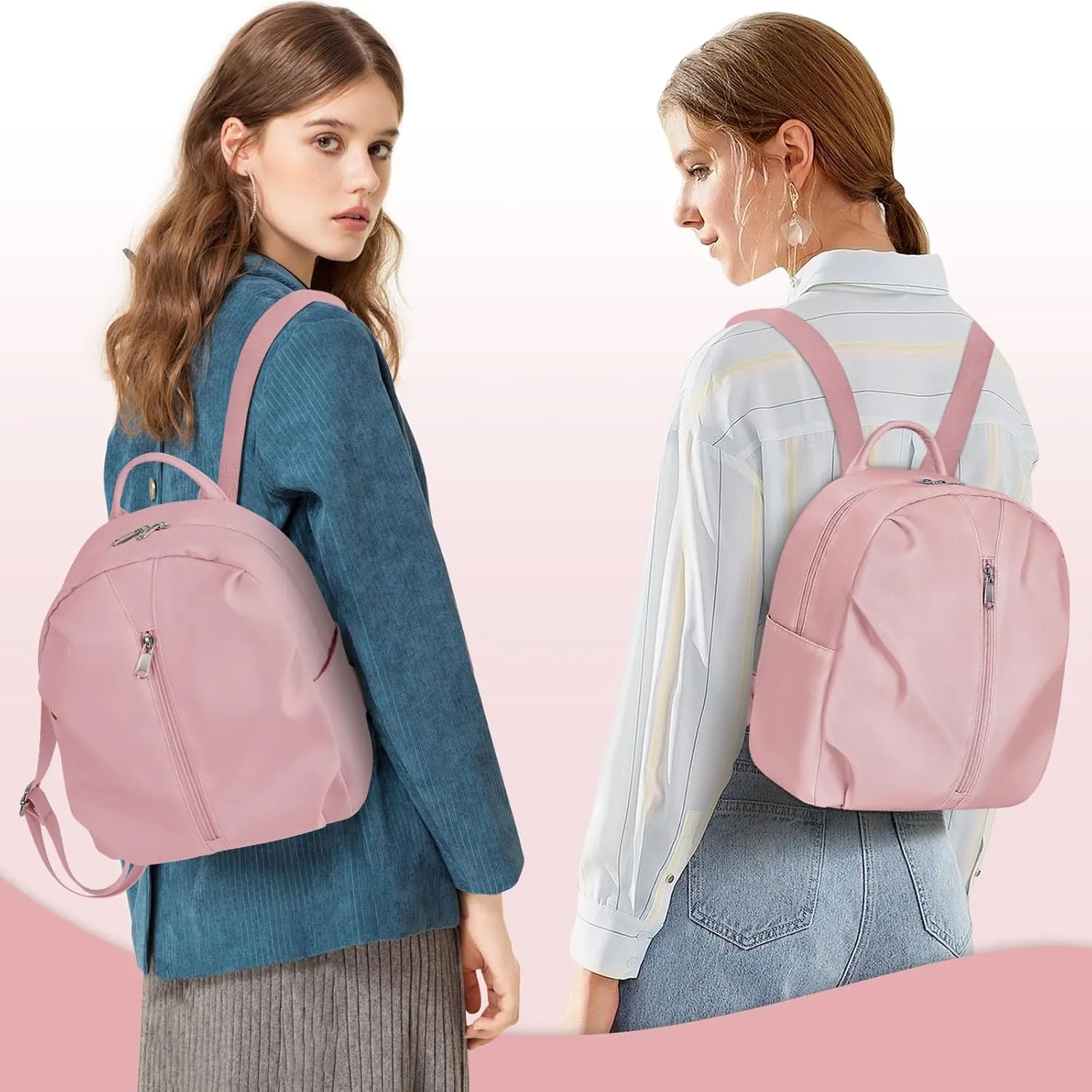 Mini Backpack Purse Small Cute Women Bag Lightweight Daypack for Travel (Pink)