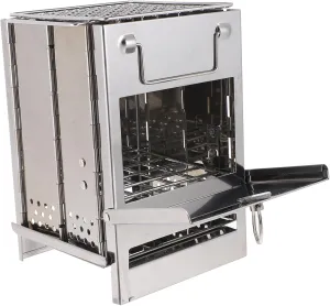 Mini Backpack Stove Outdoor Camping Wood Burning Foldable Stainless Steel