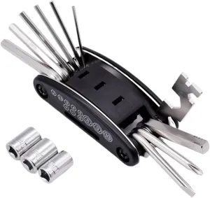 Mini Bike Repair Kit – Handheld Multi‑Tool, Tire Levers, Patch Kit, Compact Frame Bag(Combination set)