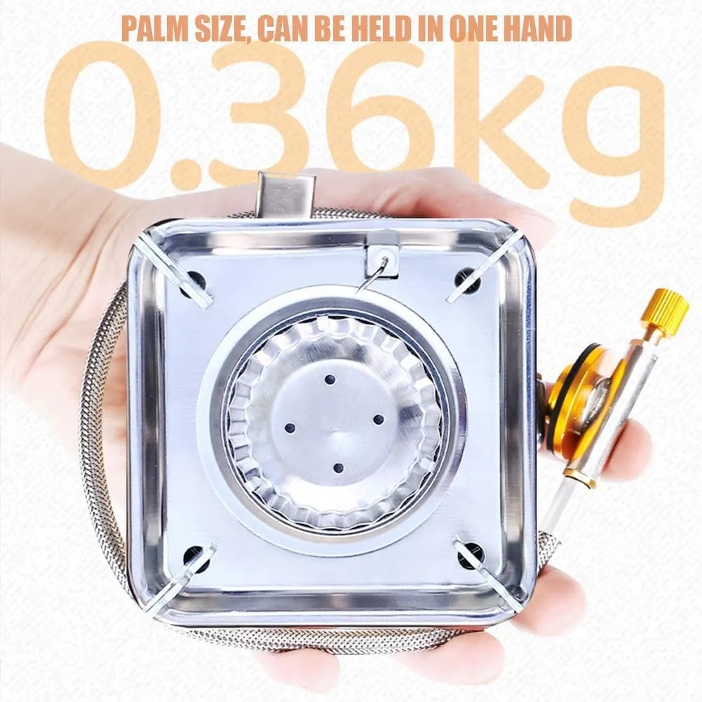 Mini Camping Stove, Camping Stove Portable Camping Stove, Folding Backpacking Camping Gas Stove Burner Lightweight Cooking Stove, for Outdoor Backpacking, Picnicking, Hiking (Extending The Gas Pipe)