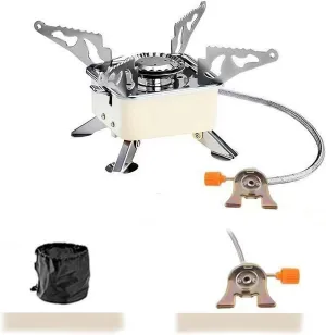 Mini Camping Stove, Camping Stove Portable Camping Stove, Folding Backpacking Camping Gas Stove Burner Lightweight Cooking Stove, for Outdoor Backpacking, Picnicking, Hiking (Extending The Gas Pipe)