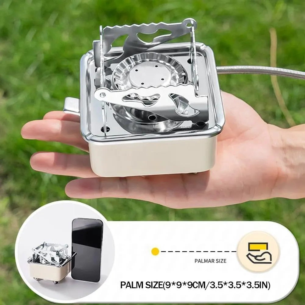 Mini Camping Stove, Camping Stove Portable Camping Stove, Folding Backpacking Camping Gas Stove Burner Lightweight Cooking Stove, for Outdoor Backpacking, Picnicking, Hiking (Extending The Gas Pipe)