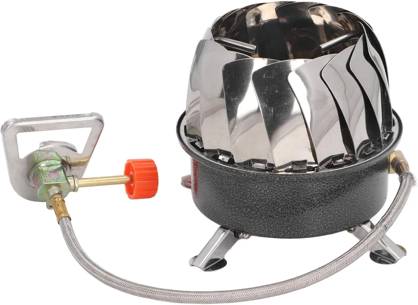 Mini Camping Stove, Lightweight Backpacking Stove Foldable for Hiking for Outdoor (Round with Tube Buckle)