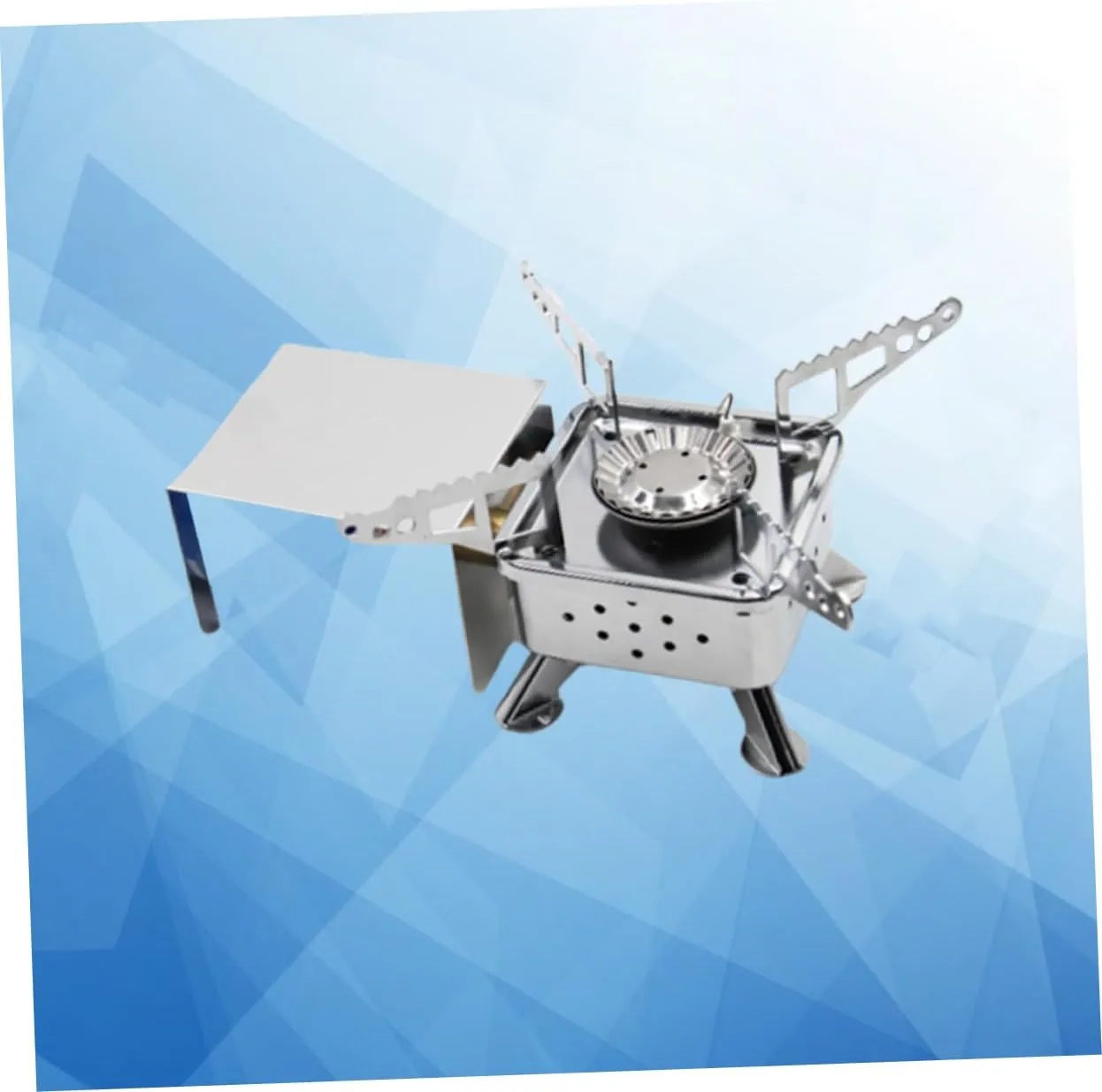 Mini Camping Stove Lightweight Folding Gas Cooker for Outdoor Cooking Portable Picnic Furnace with High-temperature Resistance Efficient for Hiking and Camping Activities Silver