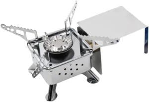 Mini Camping Stove Lightweight Folding Gas Cooker for Outdoor Cooking Portable Picnic Furnace with High-temperature Resistance Efficient for Hiking and Camping Activities Silver
