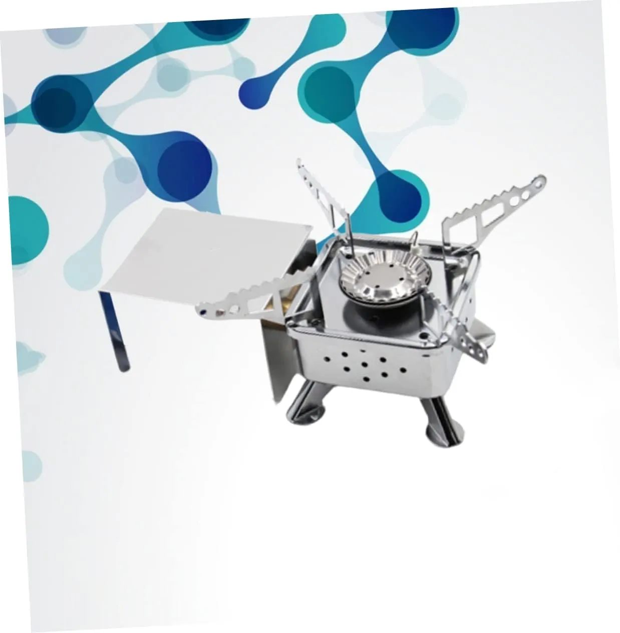 Mini Camping Stove Lightweight Folding Gas Cooker for Outdoor Cooking Portable Picnic Furnace with High-temperature Resistance Efficient for Hiking and Camping Activities Silver