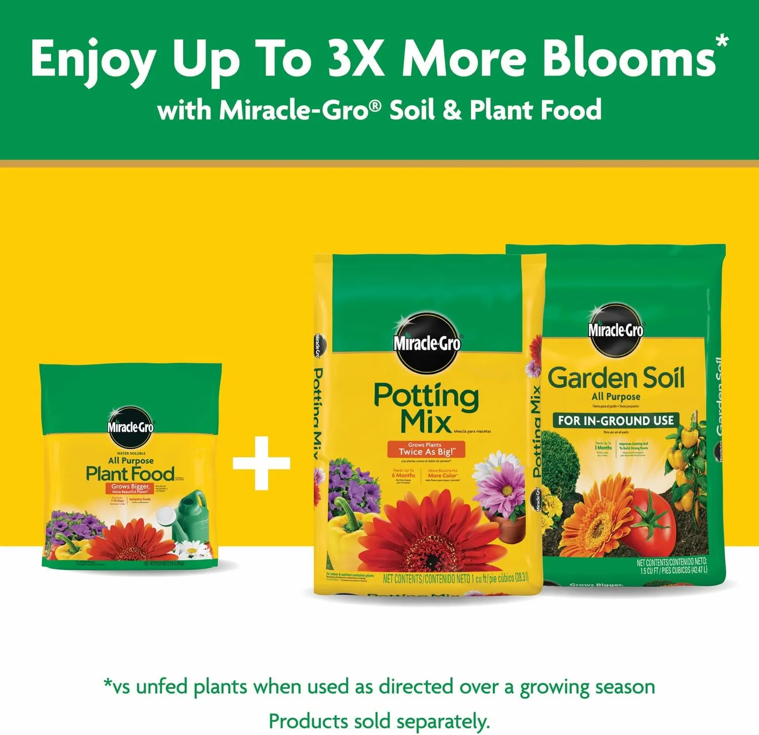 Miracle-Gro Water Soluble All Purpose Plant Food, 24-8-16, Instantly Fertilizes Plants, Waterproof Bag - 5 lb.