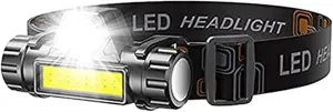 MODOAO Super Bright COB Headlamp Adjustable Light Lightweight Headlight Waterproof Headlamp Magnetic with Battery Powered for Hiking Fishing Running (1)